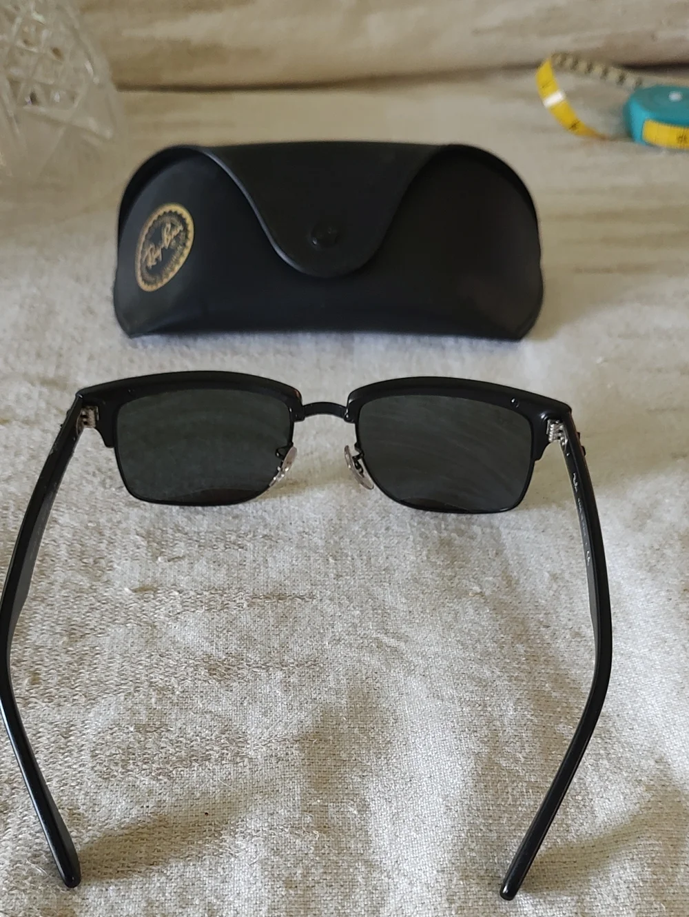 Ray-Ban Black Clubmaster Style Sunglasses with Black Case